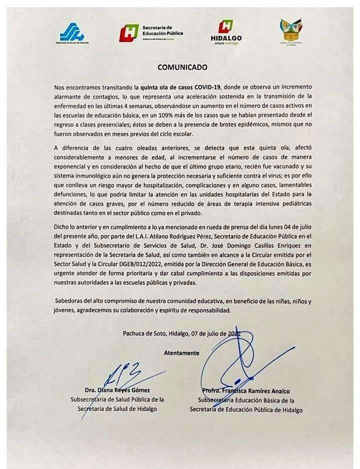 Comunicado conjunto SEPH y SSH